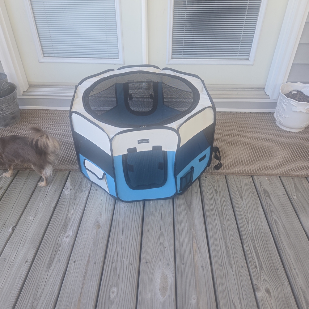 Deluxe Blue and Black Pet Travel Playpen
